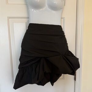 Lulu's Black Asymmetrical Ruffled Mini Skirt NWT L Large Black